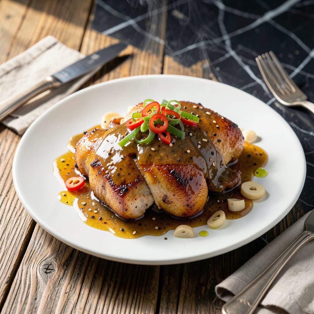 chicken thigh oyster sauce recipe example with annotations