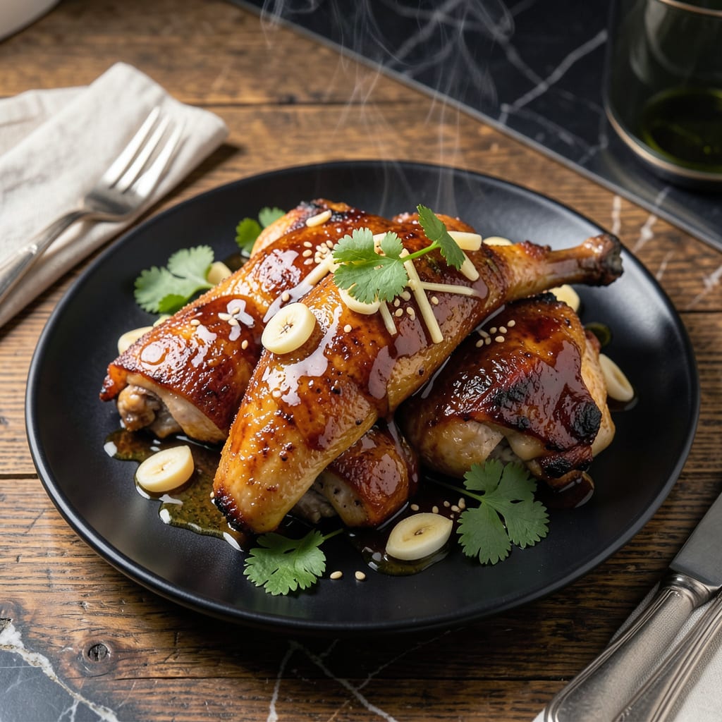 Visual representation of Chicken Thigh Recipe With Soy Sauce And Garlic: Sticky Glazed Perfection