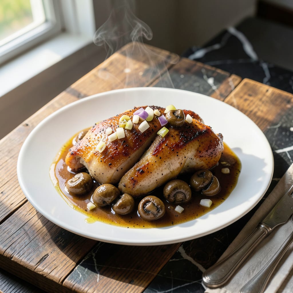 Chicken Thigh With Mushroom Sauce Recipe: Umami Rich Pan Seared Elegance detailed visual guide