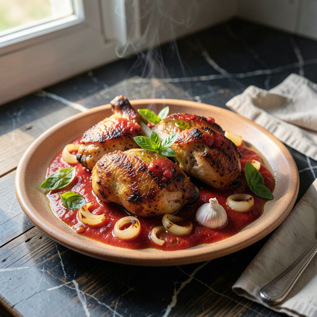 Chicken Thighs in Tomato Sauce Recipe: Braised to Rich and Savory Depth detailed visual guide