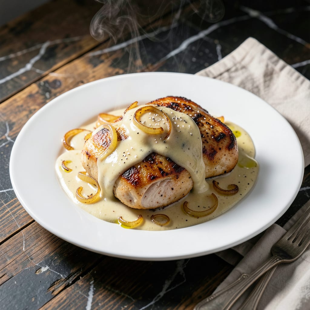 Chicken With Bechamel Sauce Recipe: Velvety White Sauce Over Tender Poultry detailed visual guide
