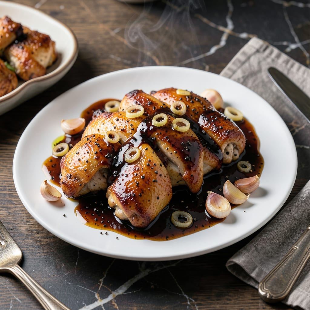 Complete Chicken With Black Pepper Sauce Recipe: Velvety Glaze With Bold Spice overview image