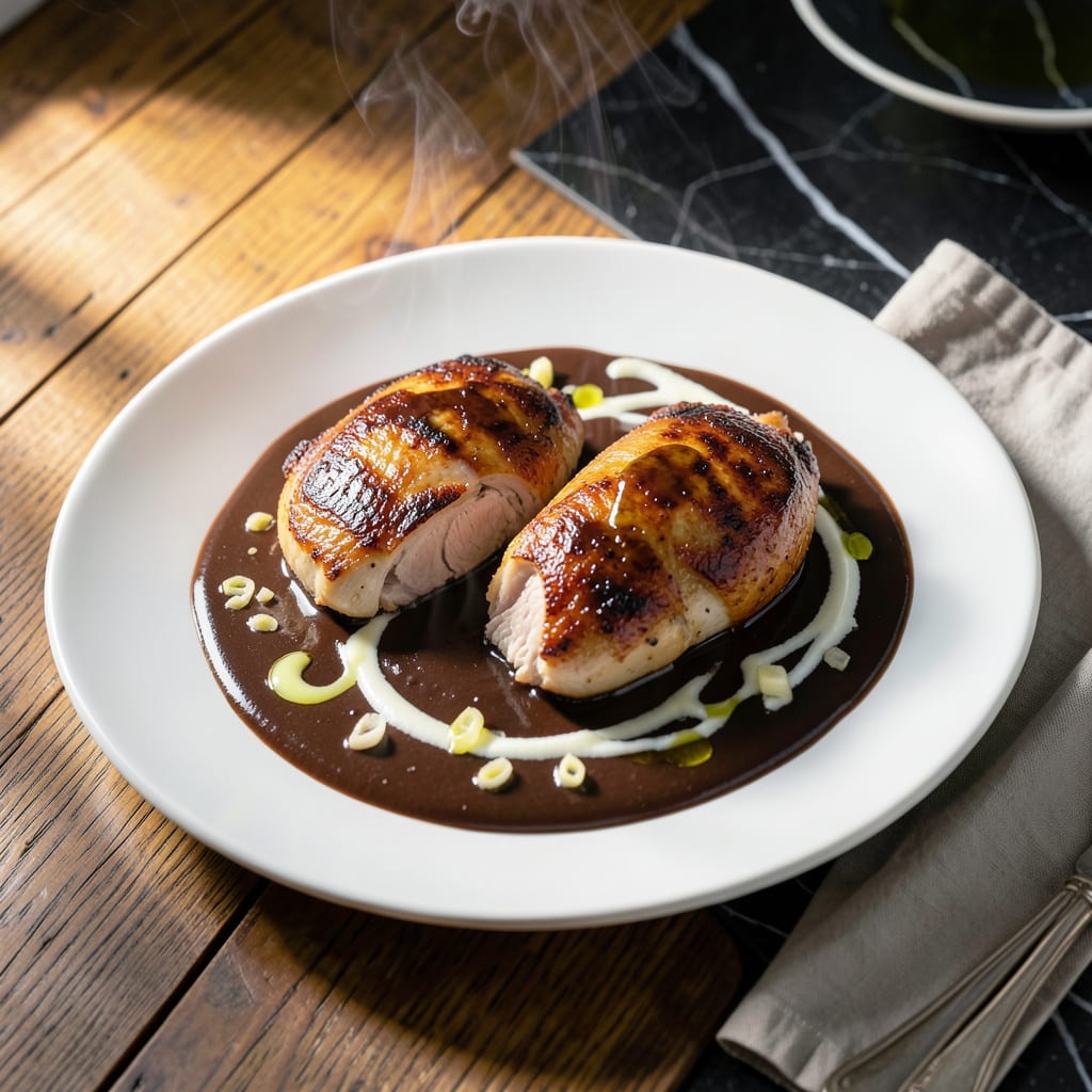 Chicken With Chocolate Sauce Recipe: Rich Cocoa Infused Savory Delight example with annotations