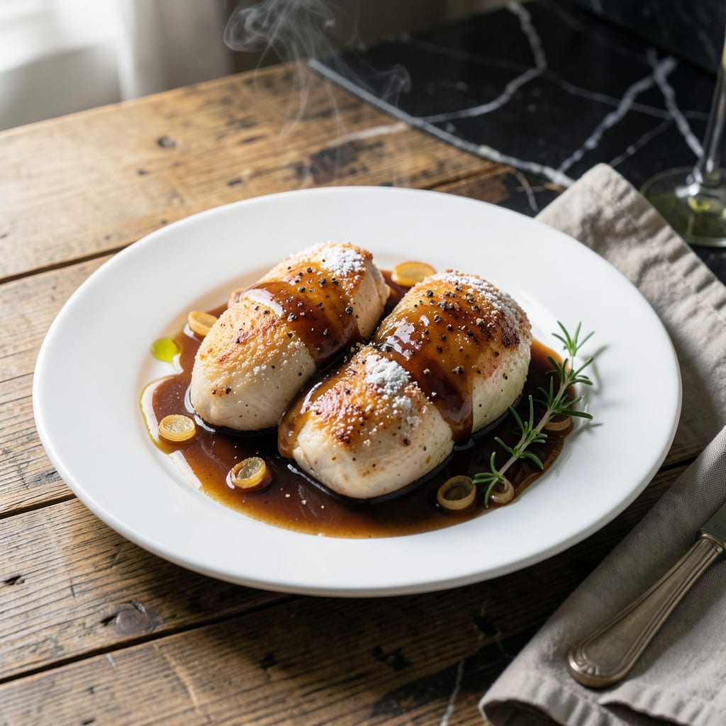 Chicken With Sherry Wine Sauce Recipe: Rich and Velvety Pan Sauce example with annotations