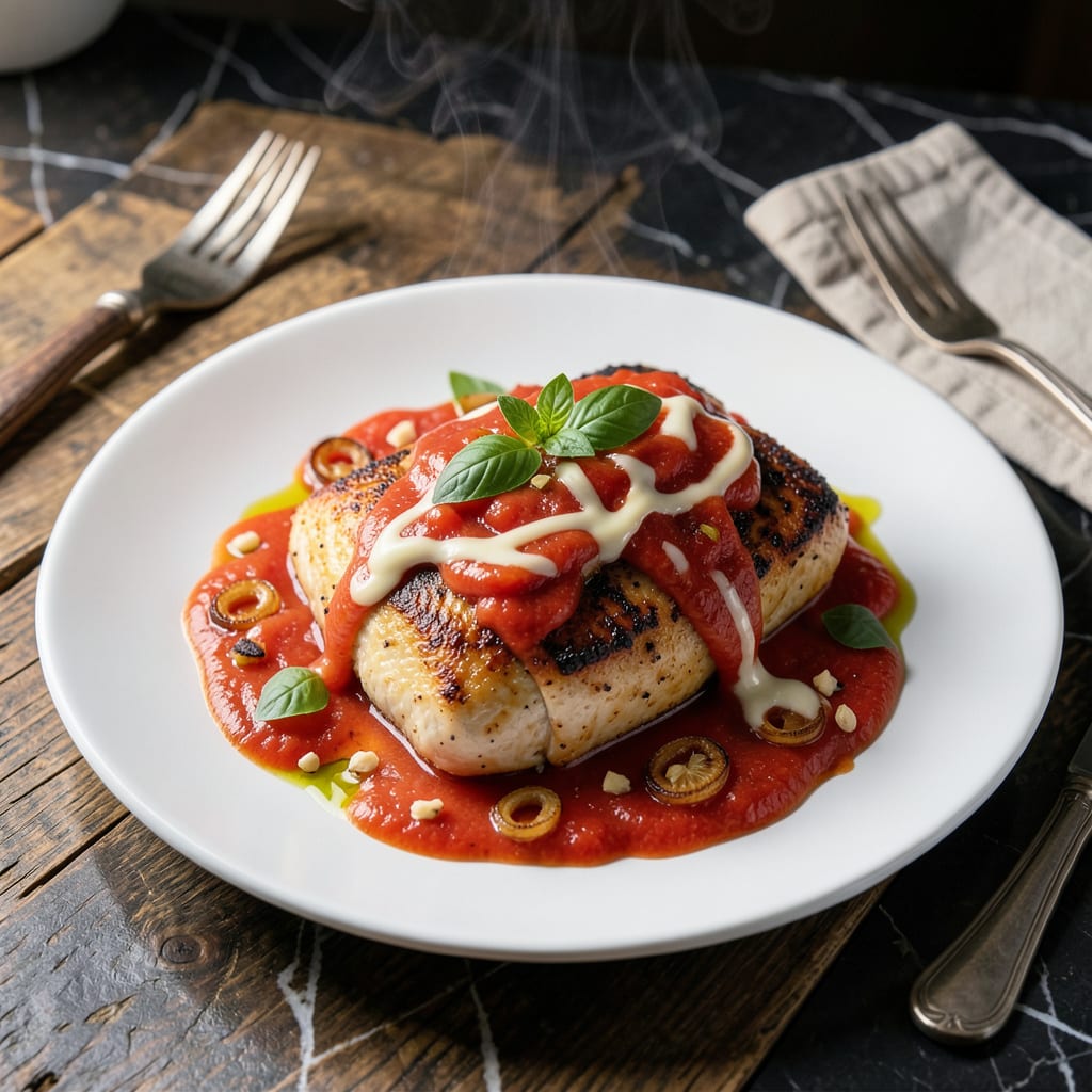 Chicken With Tomato Cream Sauce Recipe: Rich and Velvety Finish example with annotations
