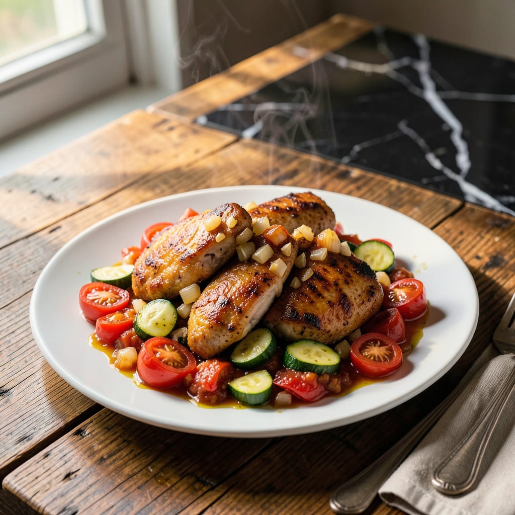 Chicken Zucchini Tomato Sauce Recipe: Garden Fresh Simmer in 30 Minutes example with annotations