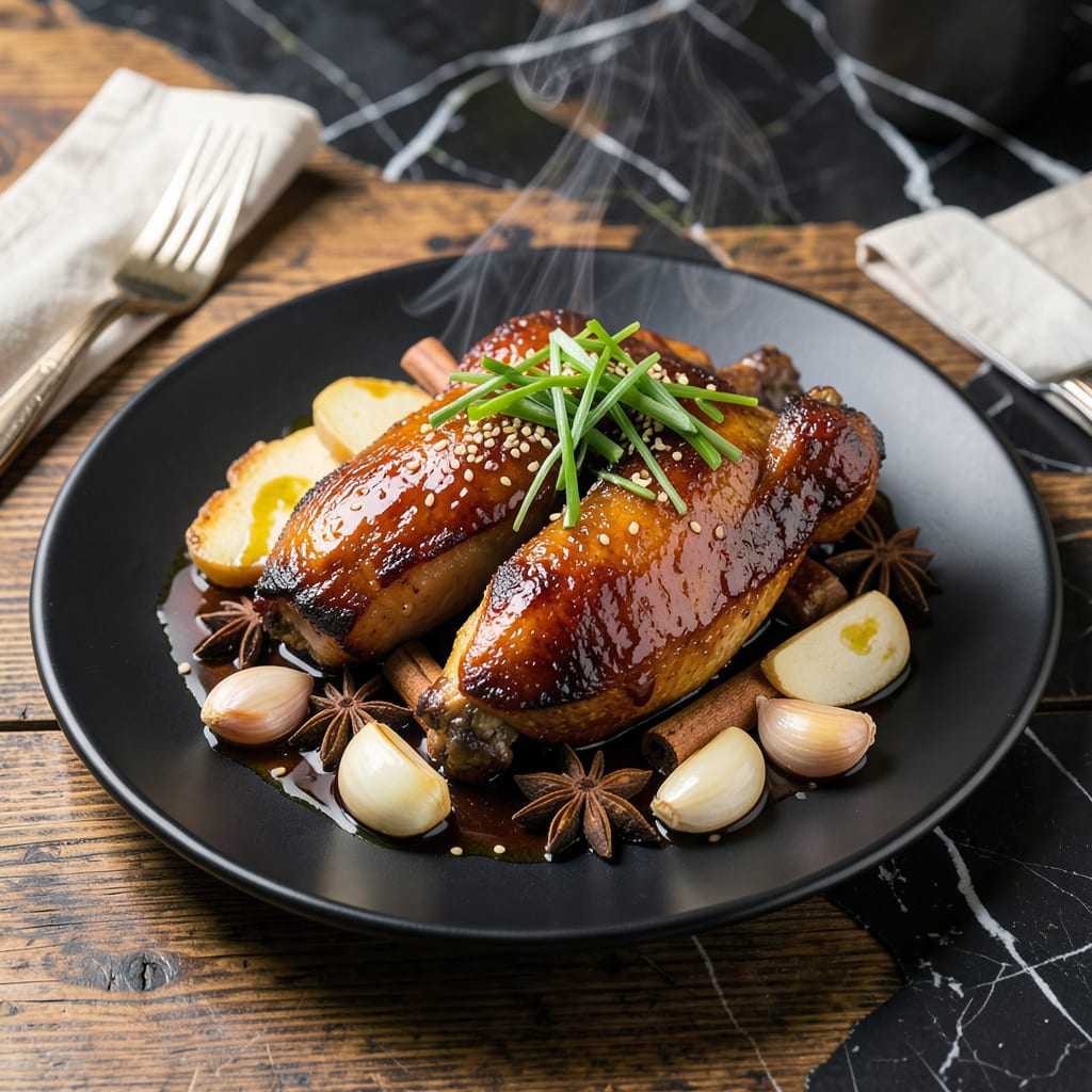 Chinese Braised Soy Sauce Chicken Recipe: Fall Off The Bone Tenderness example with annotations