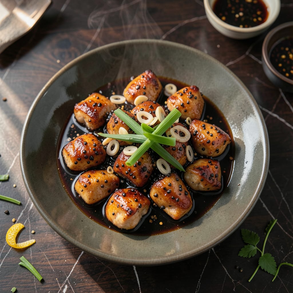 Chinese Chicken Black Pepper Sauce Recipe: Wok Seared With Aromatic Spice example with annotations