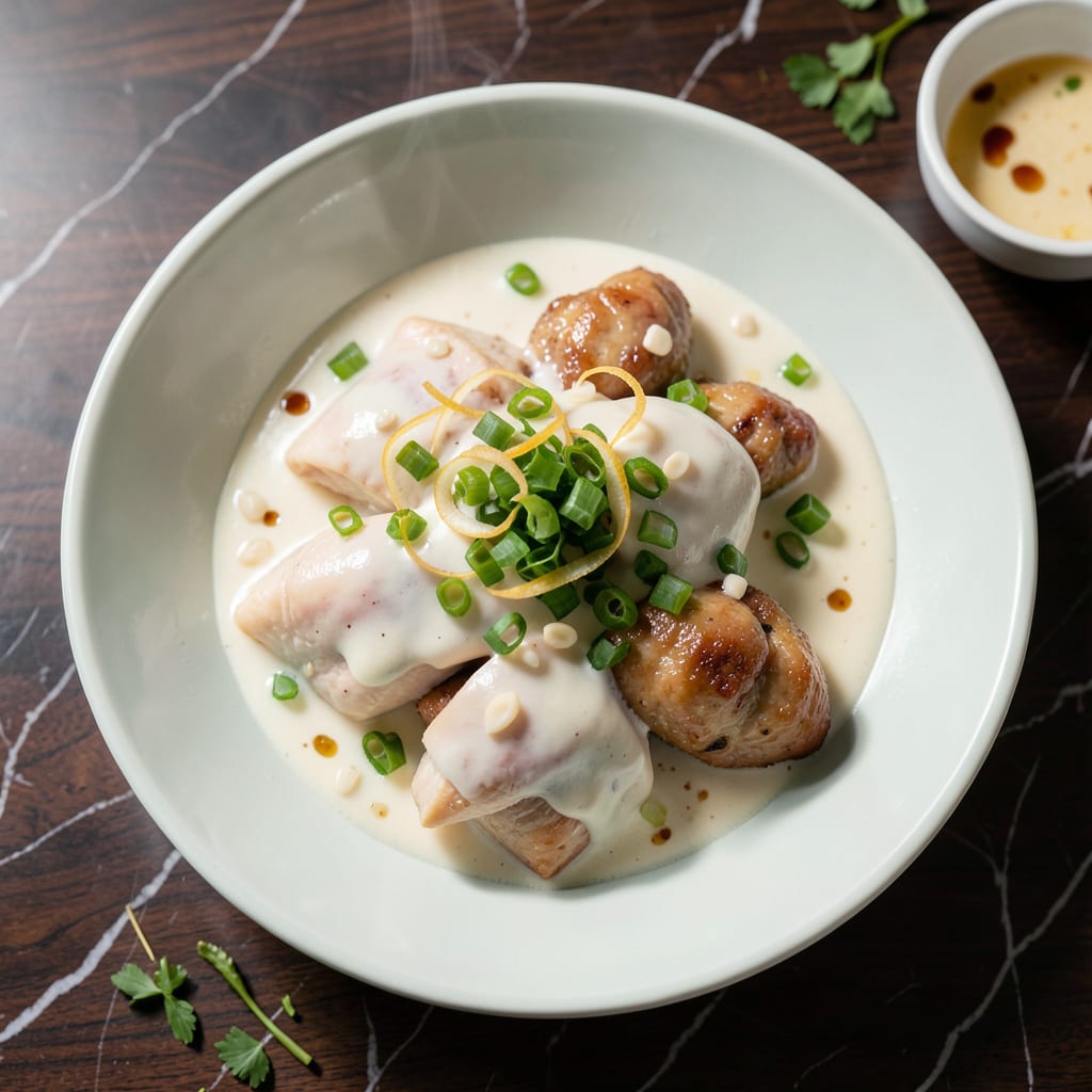 Chinese Chicken White Sauce Recipe: Velvety Cantonese Style Comfort example with annotations