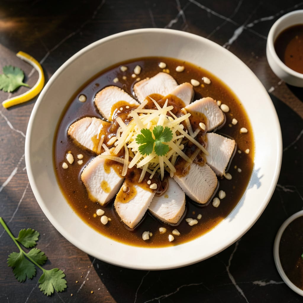 Chinese Cold Ginger Chicken Sauce Recipe: Bold Sesame Garlic Depth example with annotations