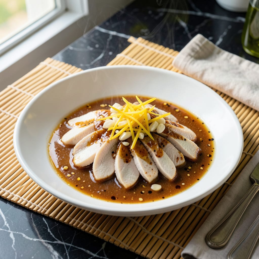 Cold Ginger Chicken Sauce Recipe: Zesty Asian Inspired Drizzle illustration with key details