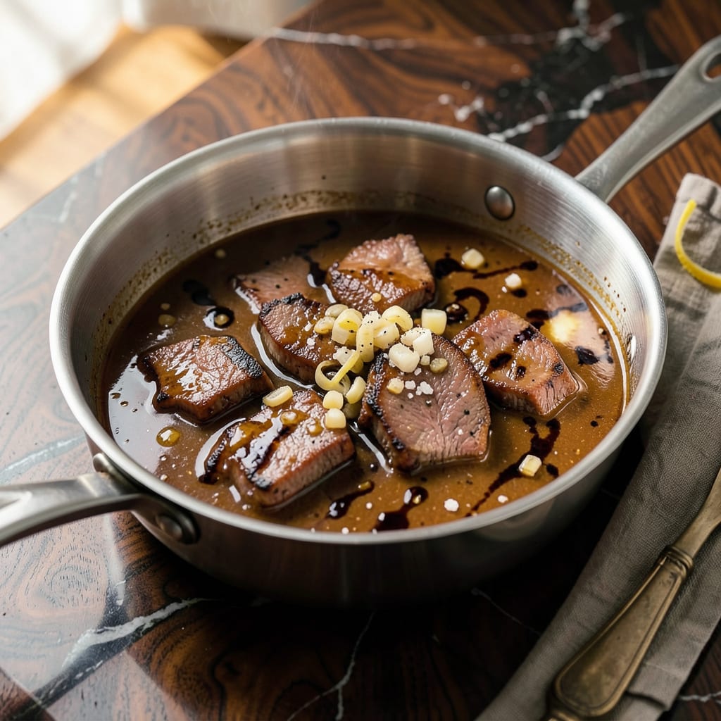 Visual representation of corned beef sauce recipe