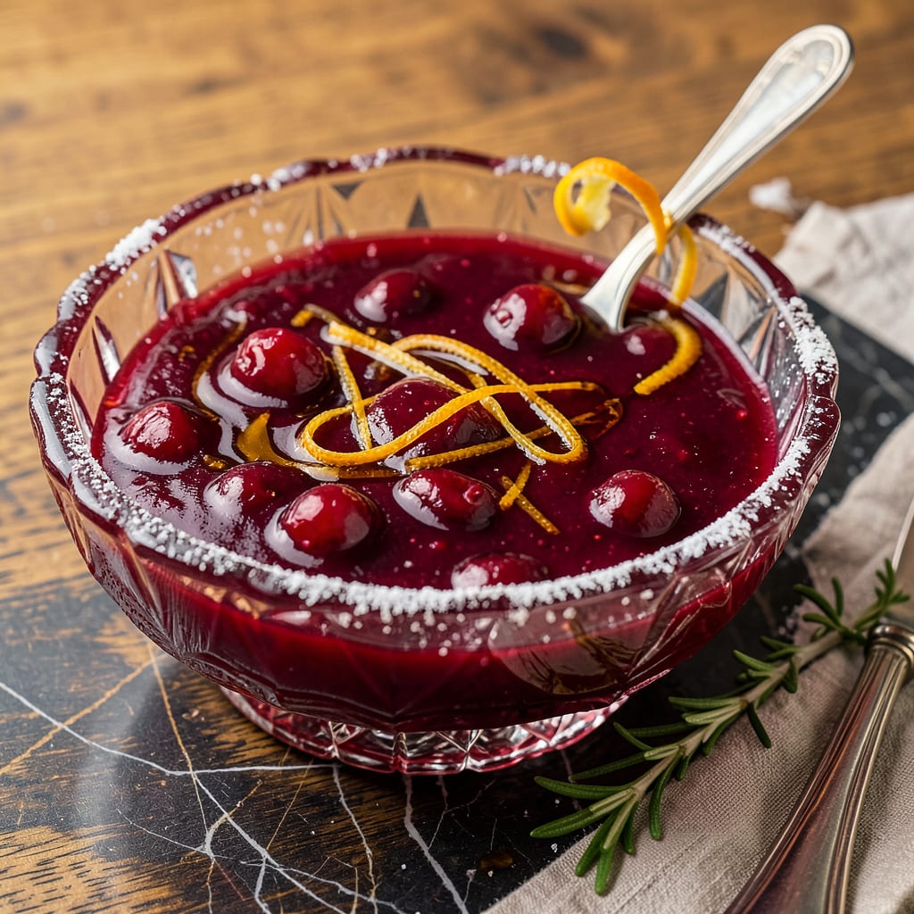 Complete cranberry sauce recipe with grand marnier overview image