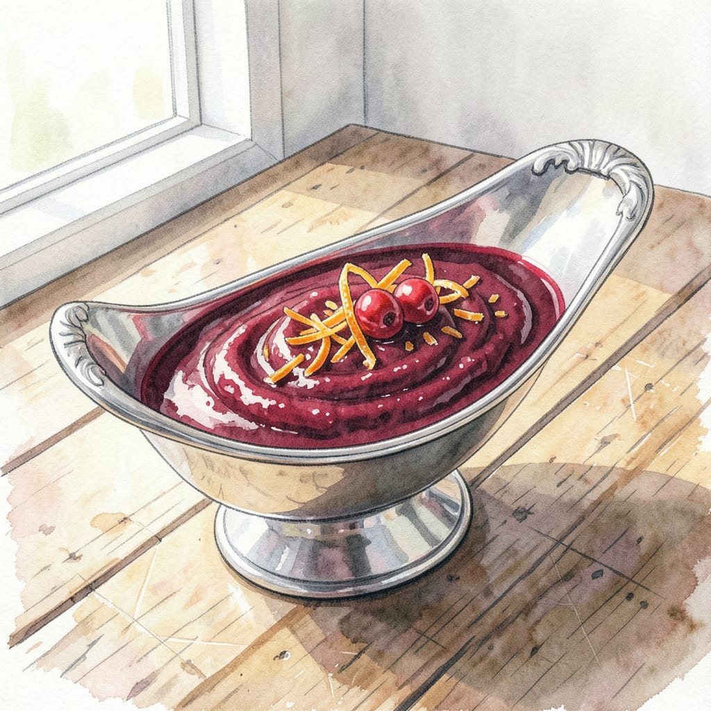 Visual representation of Cranberry Sauce Recipe with Grand Marnier: Orange Infused Holiday Classic