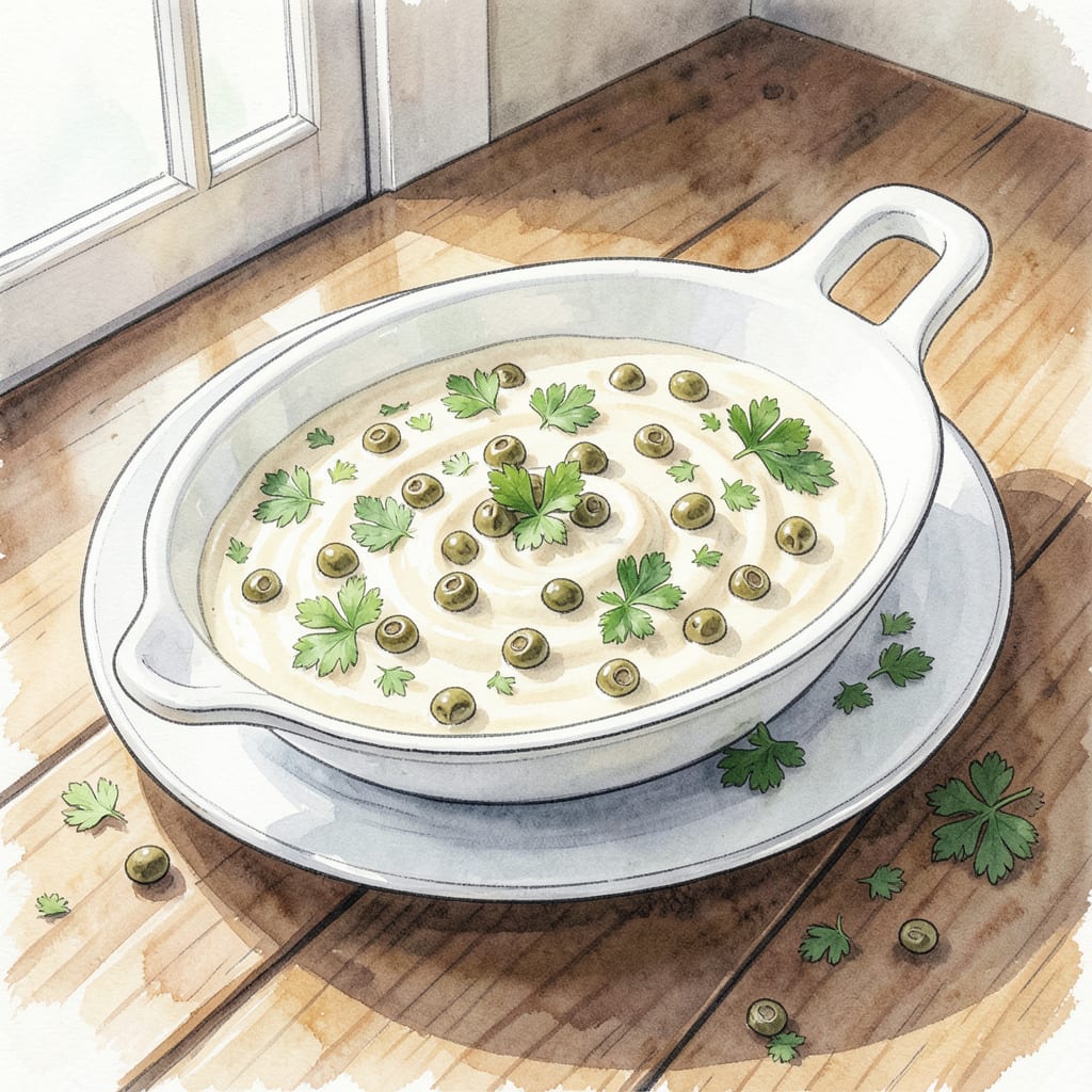 Visual representation of creamy caper sauce recipe