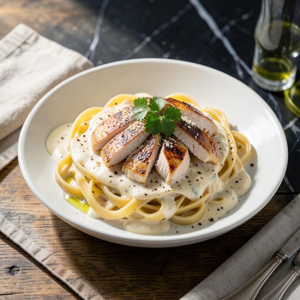 Comprehensive Creamy White Sauce Chicken Pasta Recipe: Al Dente Noodles in Velvety Parmesan Cream visual reference