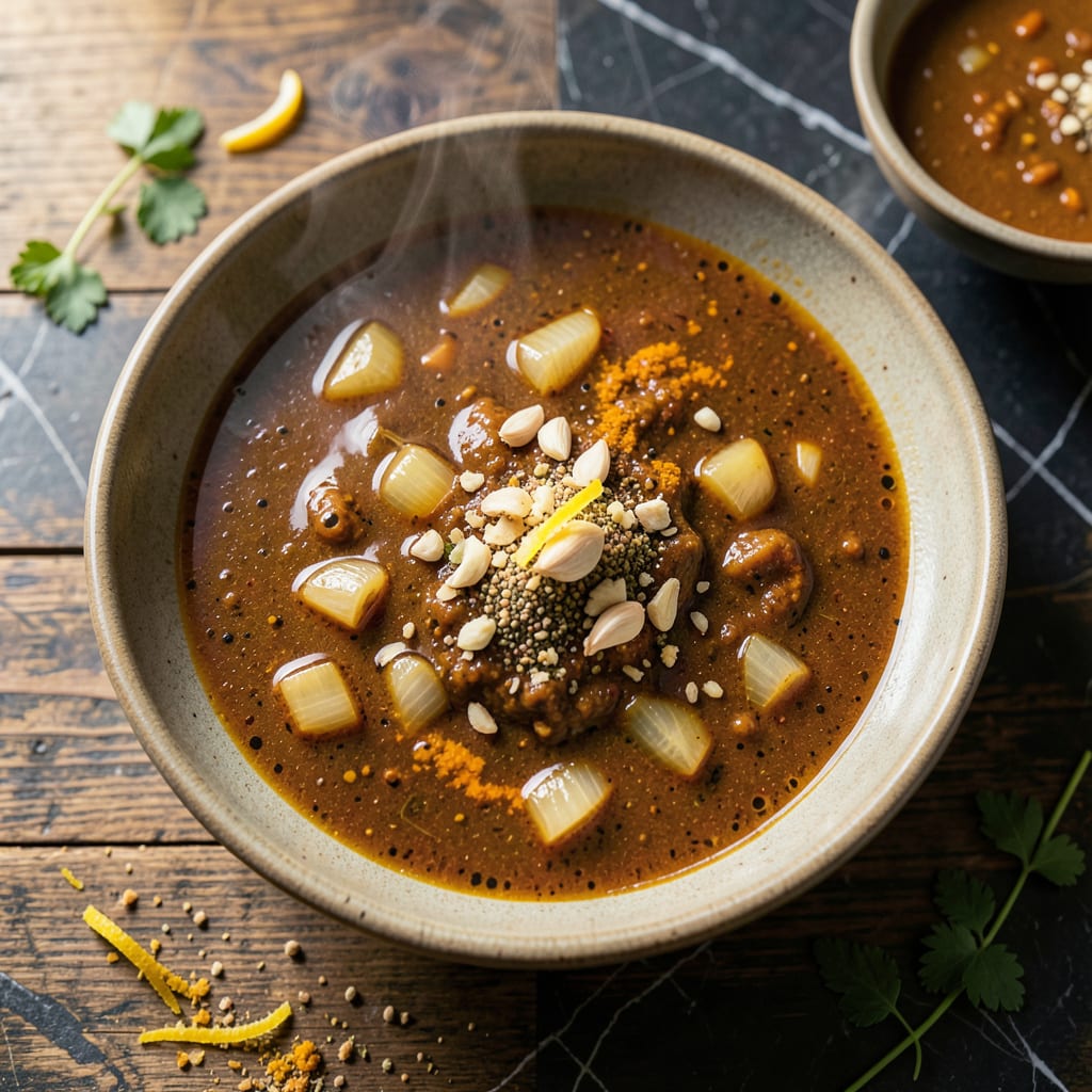 Curry Sauce Recipe UK: Rich, Spiced Base for Chip Shop Classics illustration with key details