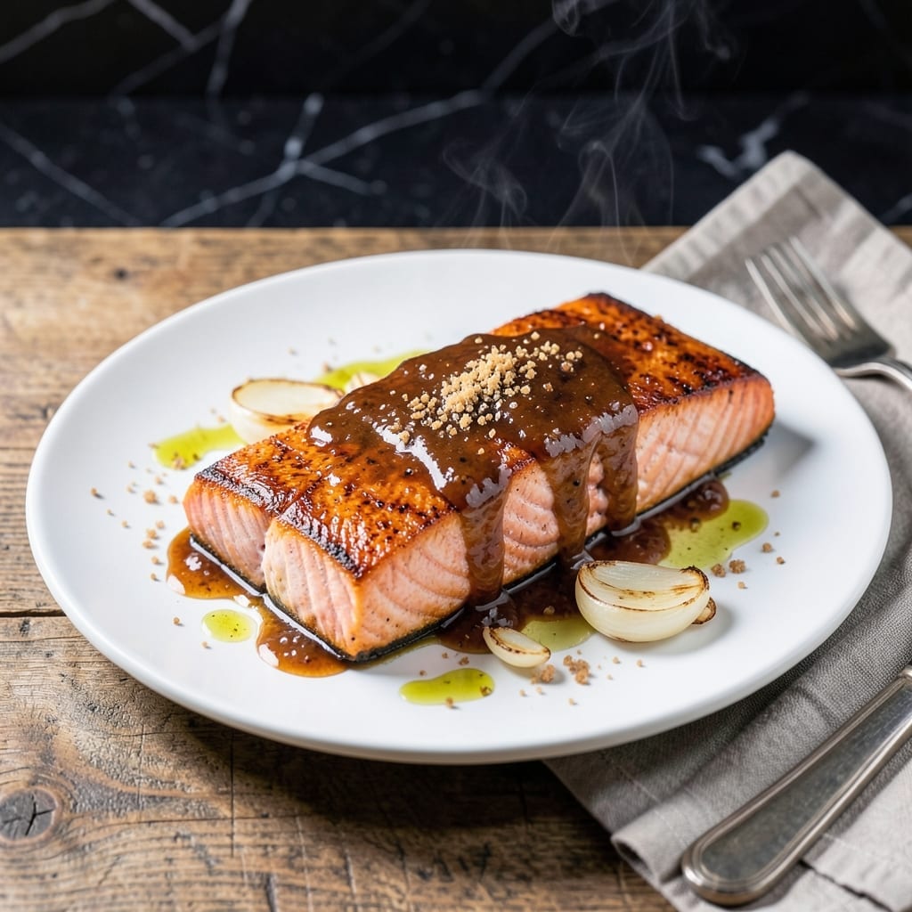 Salmon With Barbecue Sauce Recipe: Smoky Glaze Over Flaky Fillets Salmon With Barbecue Sauce Recipe: Smoky Glaze Over Flaky Fillets