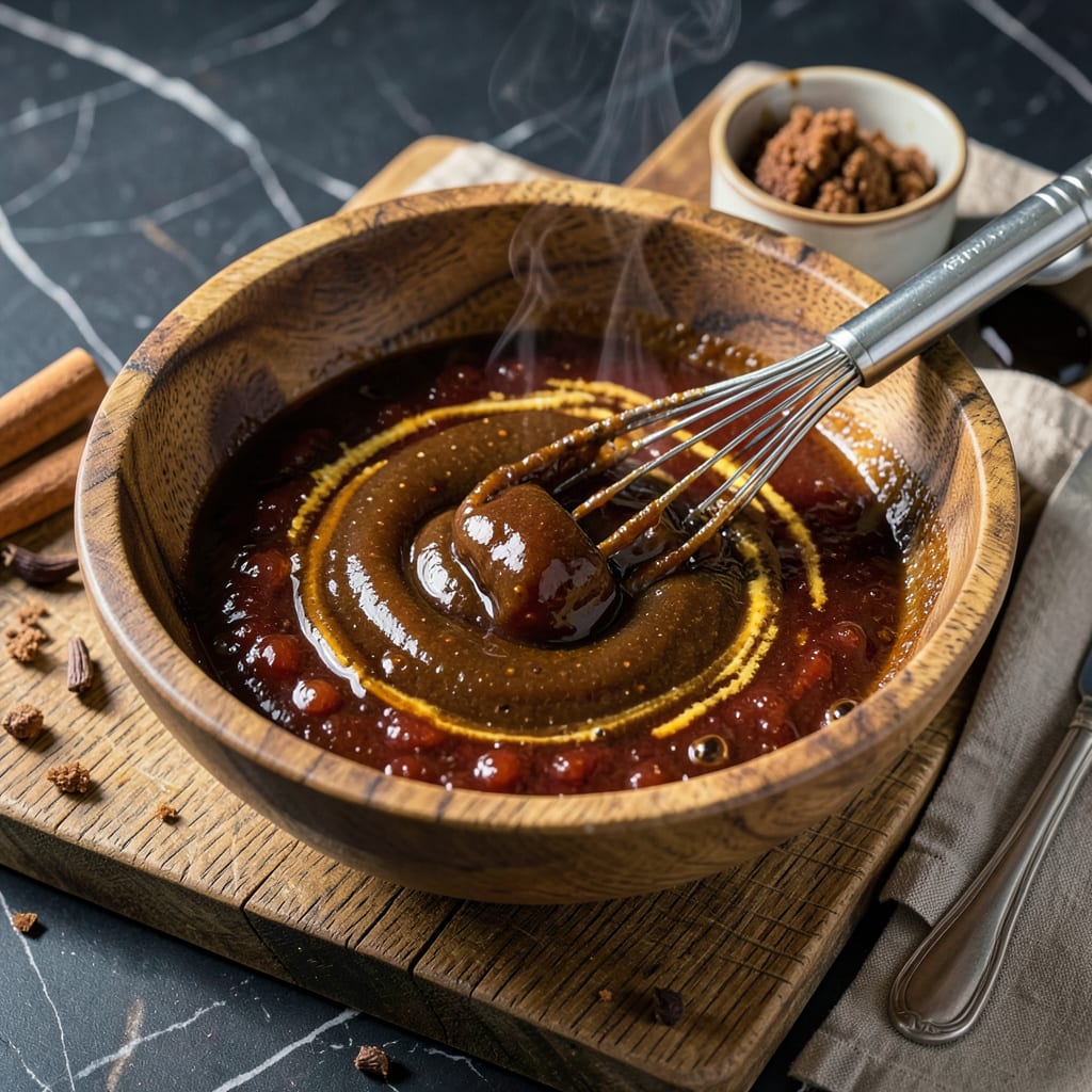 Dallas BBQ Sticky Sauce Recipe: Sweet and Smoky Glaze for Grilling illustration with key details