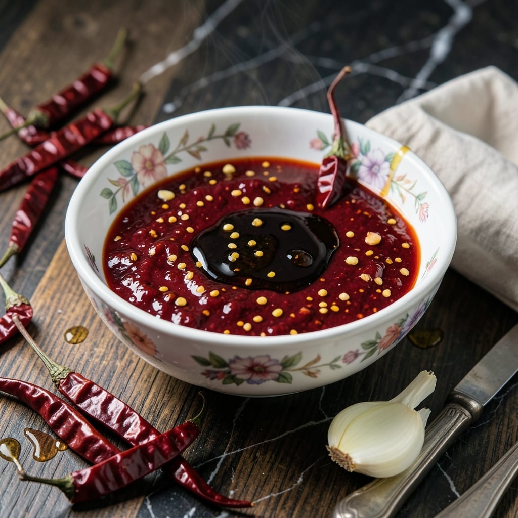 Chinese Red Chilli Sauce Recipe: Fiery Condiment With Garlic and Vinegar Chinese Red Chilli Sauce Recipe: Fiery Condiment With Garlic and Vinegar