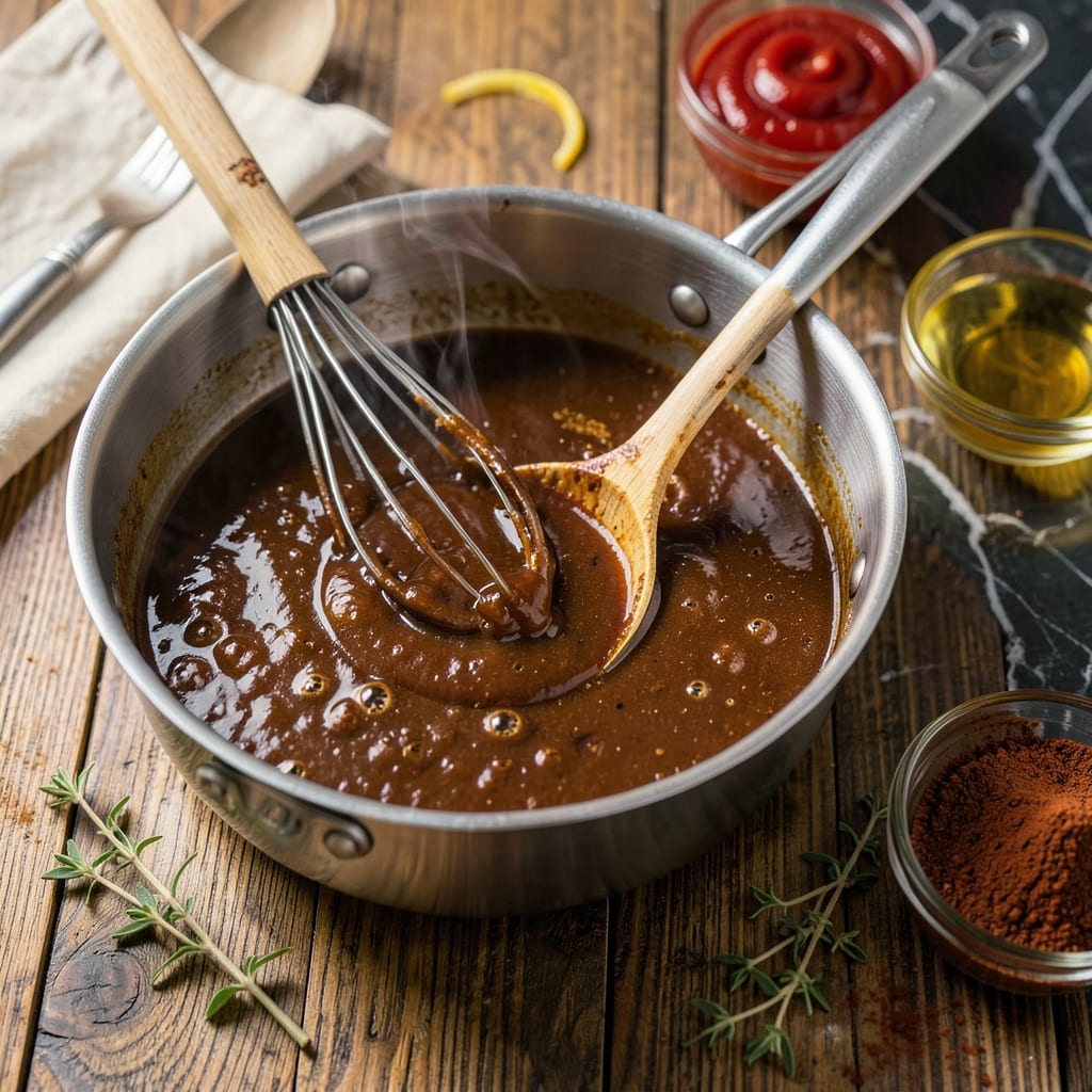 Visual representation of dr pepper bbq sauce recipe