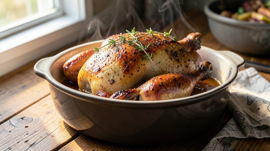 Roast Chicken in Roaster Oven Recipe: Juicy Golden Crust in One Pan