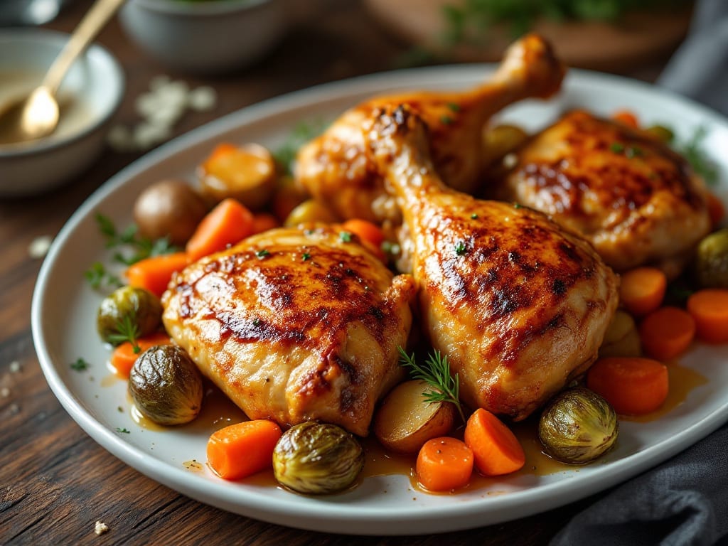 Chicken And Vegetables Recipe: Roasted Garlic Butter Crisp With Tender Hearts