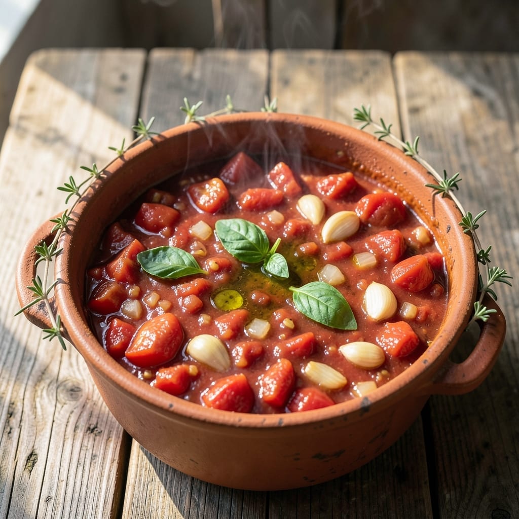 Chunky Spaghetti Sauce Recipe: San Marzano Tomatoes with Herb Depth