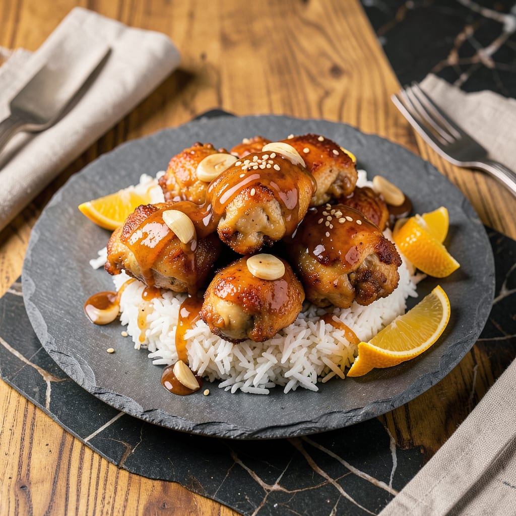 Easy Orange Chicken Recipe With Orange Marmalade and BBQ Sauce: Sticky Sweet Takeout Favorite in 25 Minutes example with annotations