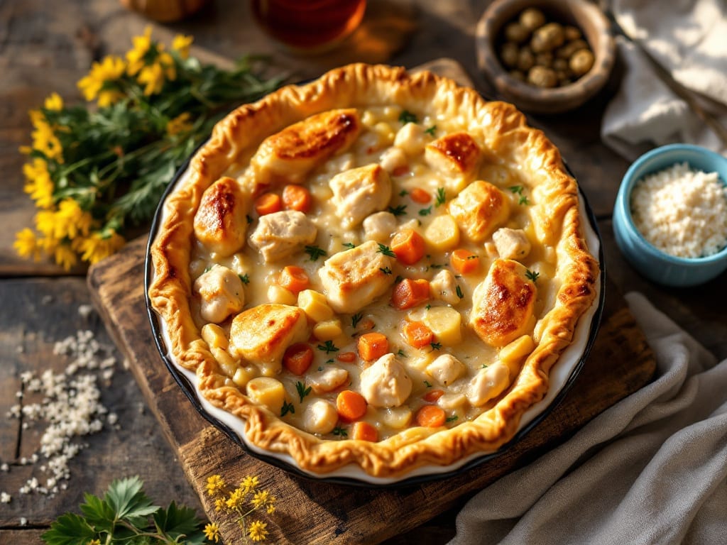 Betty Crocker Bisquick Chicken Pot Pie Recipe: Golden Crust, Creamy Celery-Packed Filling Betty Crocker Bisquick Chicken Pot Pie Recipe: Golden Crust, Creamy Celery-Packed Filling