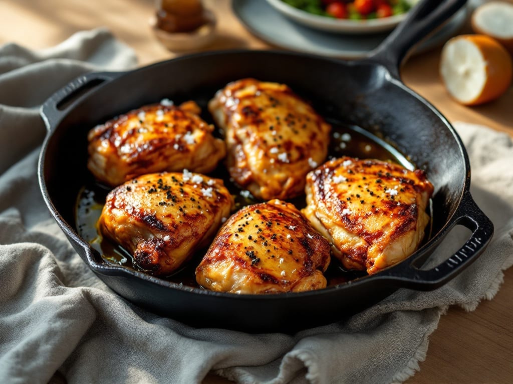 Cast Iron Chicken Thigh Recipe: Deep-Seared Crisp With Juicy, Unbroken Meat Cast Iron Chicken Thigh Recipe: Deep-Seared Crisp With Juicy, Unbroken Meat