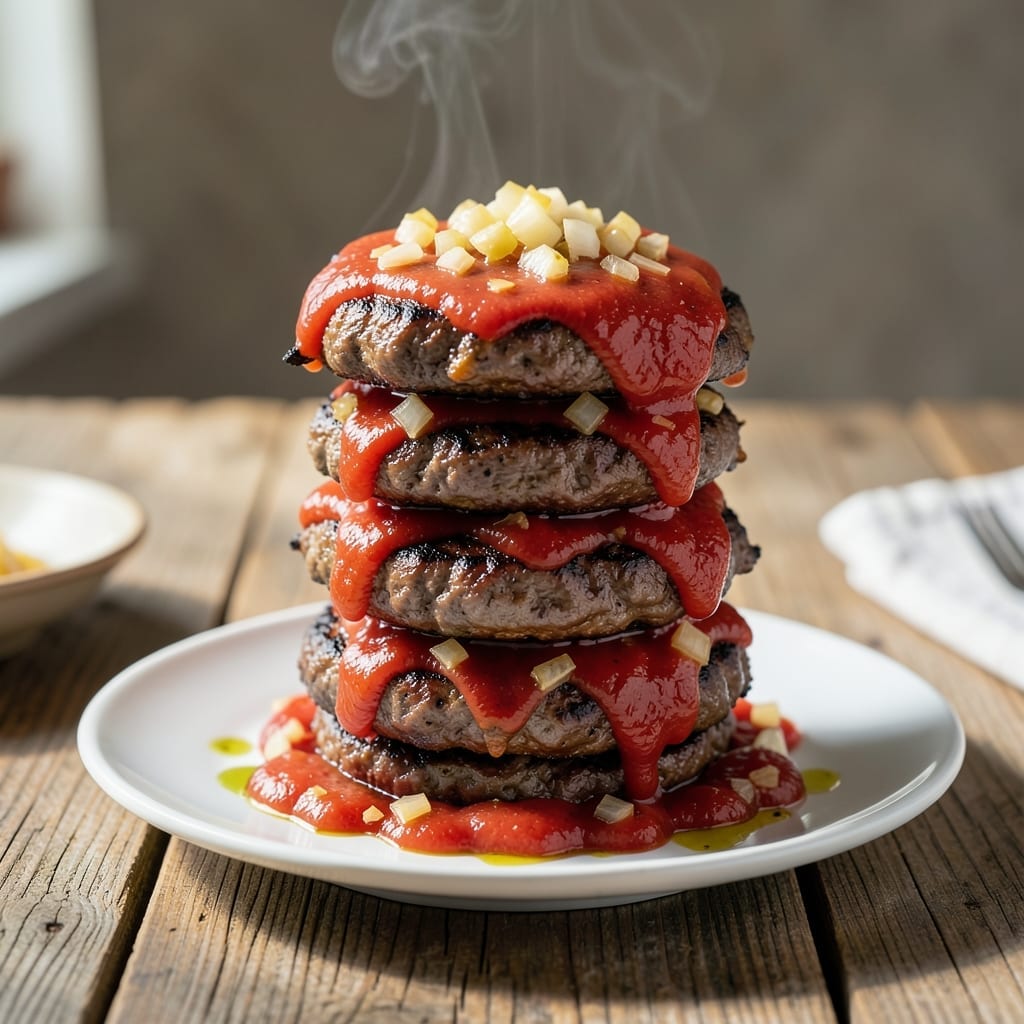 Burgers in Tomato Sauce Recipe: Simmered in Rich Savory Gravy