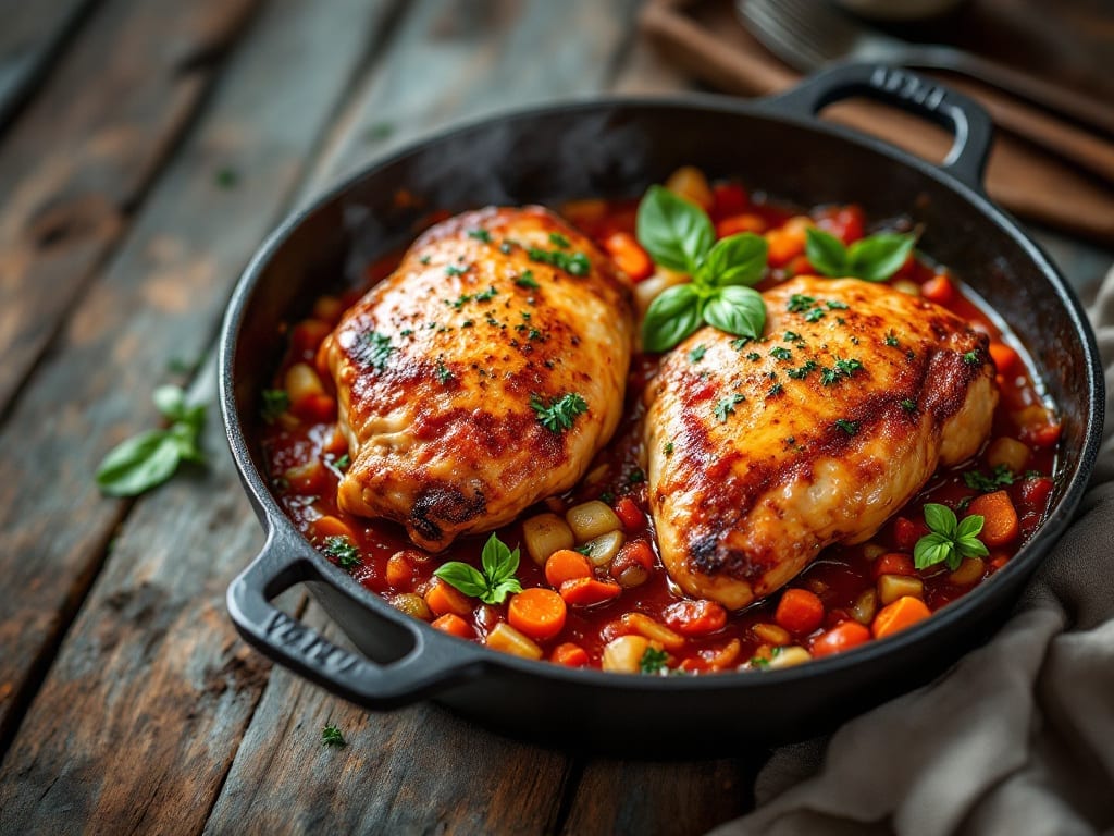 Grandma's Chicken Cacciatore Recipe With Tomato Sauce: Homestyle Simmered Richness in One Pot