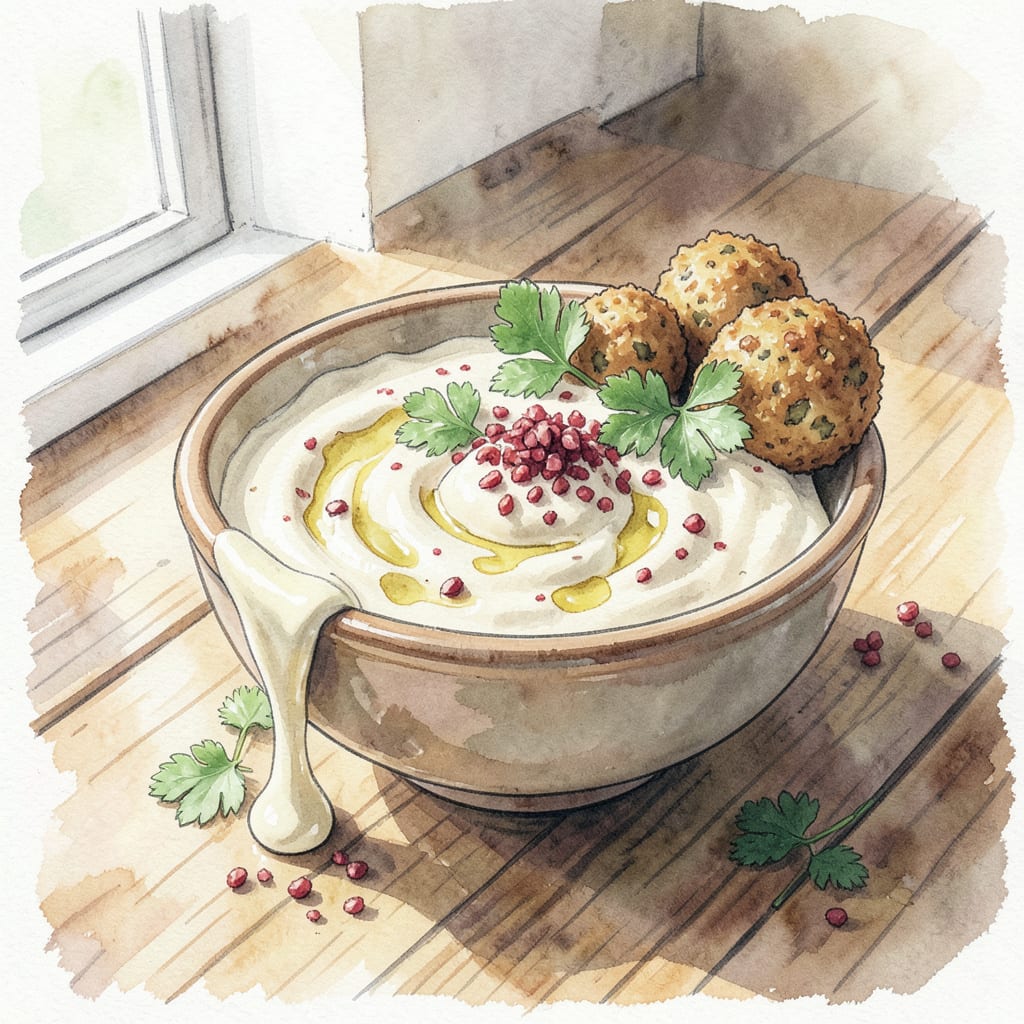 falafel dipping sauce recipe example with annotations