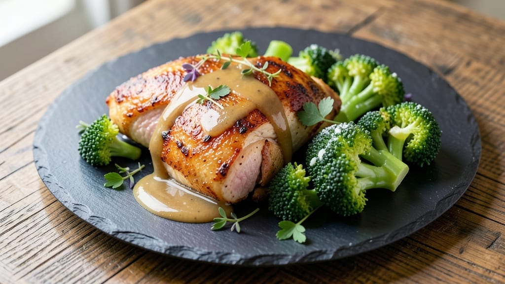 Chicken and Broccoli Recipe: Pan-Seared Crisp With Garlicky Herb Butter