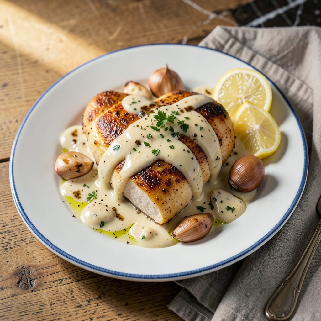 Visual representation of Garlic Sauce for Chicken Recipe: Creamy, Bold Flavor in Minutes