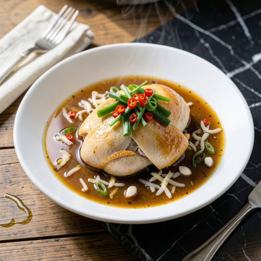 Visual representation of Hainan Chicken Rice Ginger Sauce Recipe: Aromatic Depth for Authentic Flavor