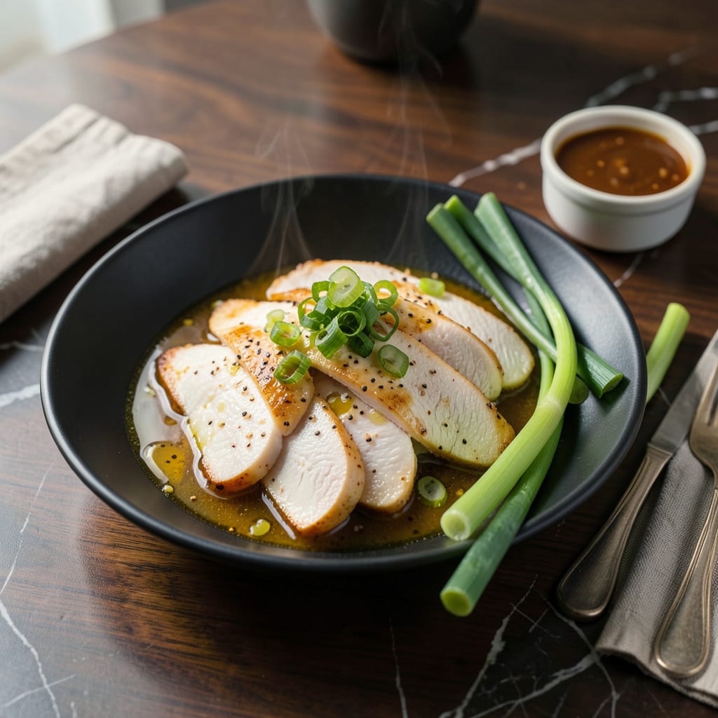 Visual representation of Hainan Chicken Sauce Recipe: Ginger Garlic Infused Aromatic Broth