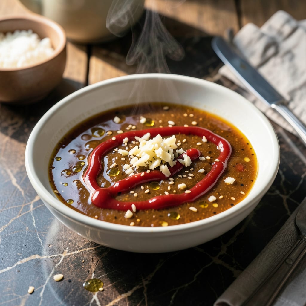 Hainanese Chicken Rice Dipping Sauce Recipe: Authentic Ginger Garlic Elixir example with annotations