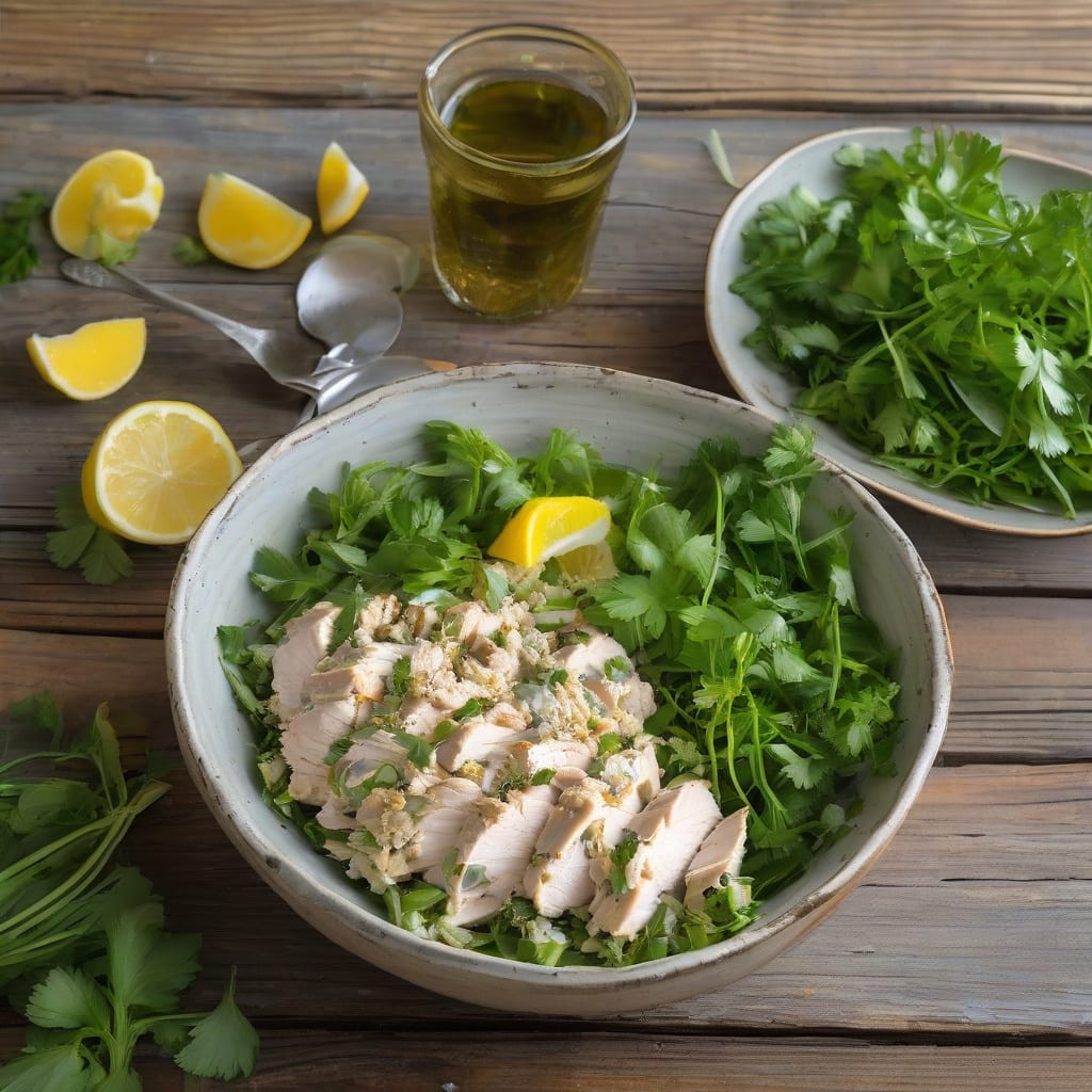 herb chicken salad recipe example with annotations