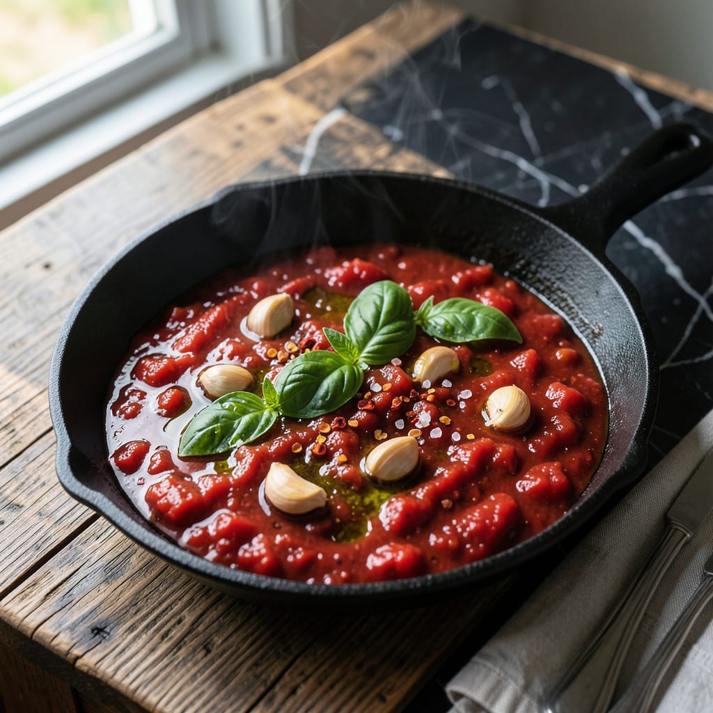 Homemade Arrabbiata Sauce Recipe: Spicy Tomato Boldness for Pasta Night illustration with key details