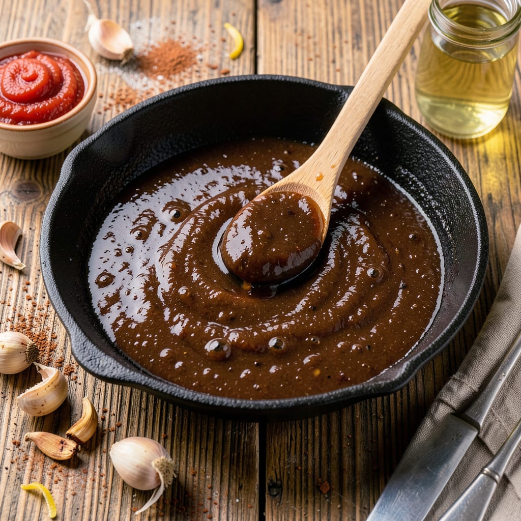 Visual representation of homemade bbq sauce recipe