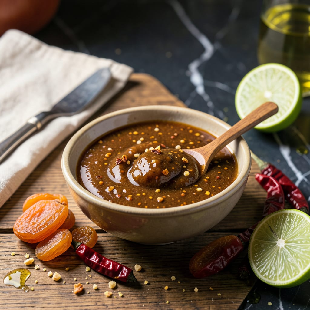 Visual representation of Homemade Chamoy Sauce Recipe: Sweet, Spicy and Tangy Mexican Drizzle
