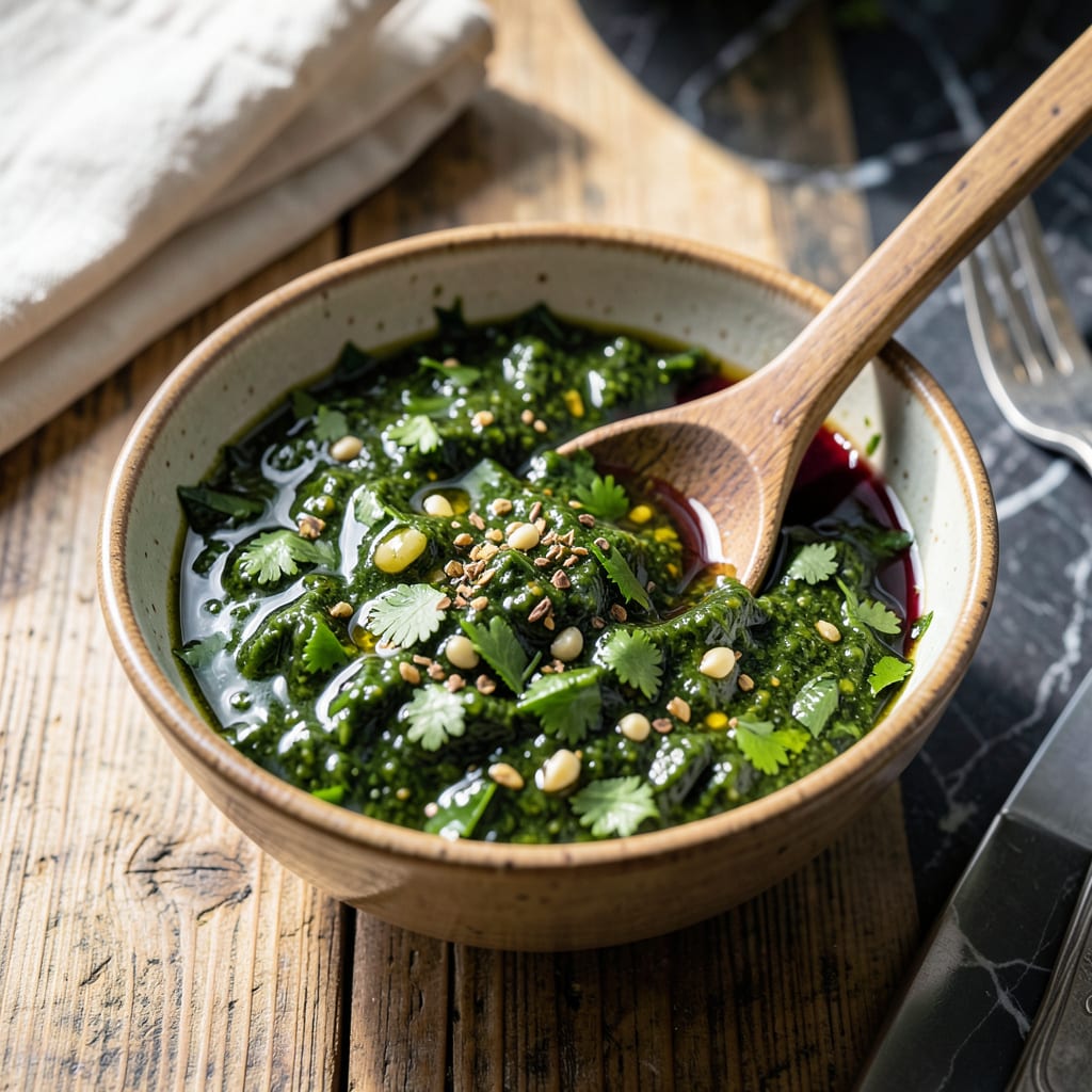 Homemade Chimichurri Sauce Recipe: Bold Herb and Garlic Freshness example with annotations