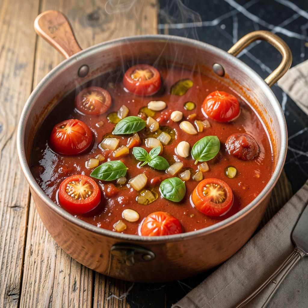 Homemade Lasagna Sauce Recipe: Rich Tomato Base With Herbal Depth illustration with key details