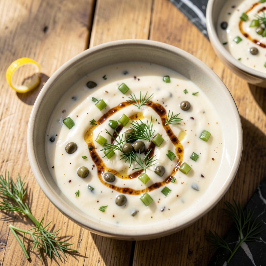 Visual representation of Homemade Tartar Sauce Recipe: Zesty Pickle and Caper Creaminess