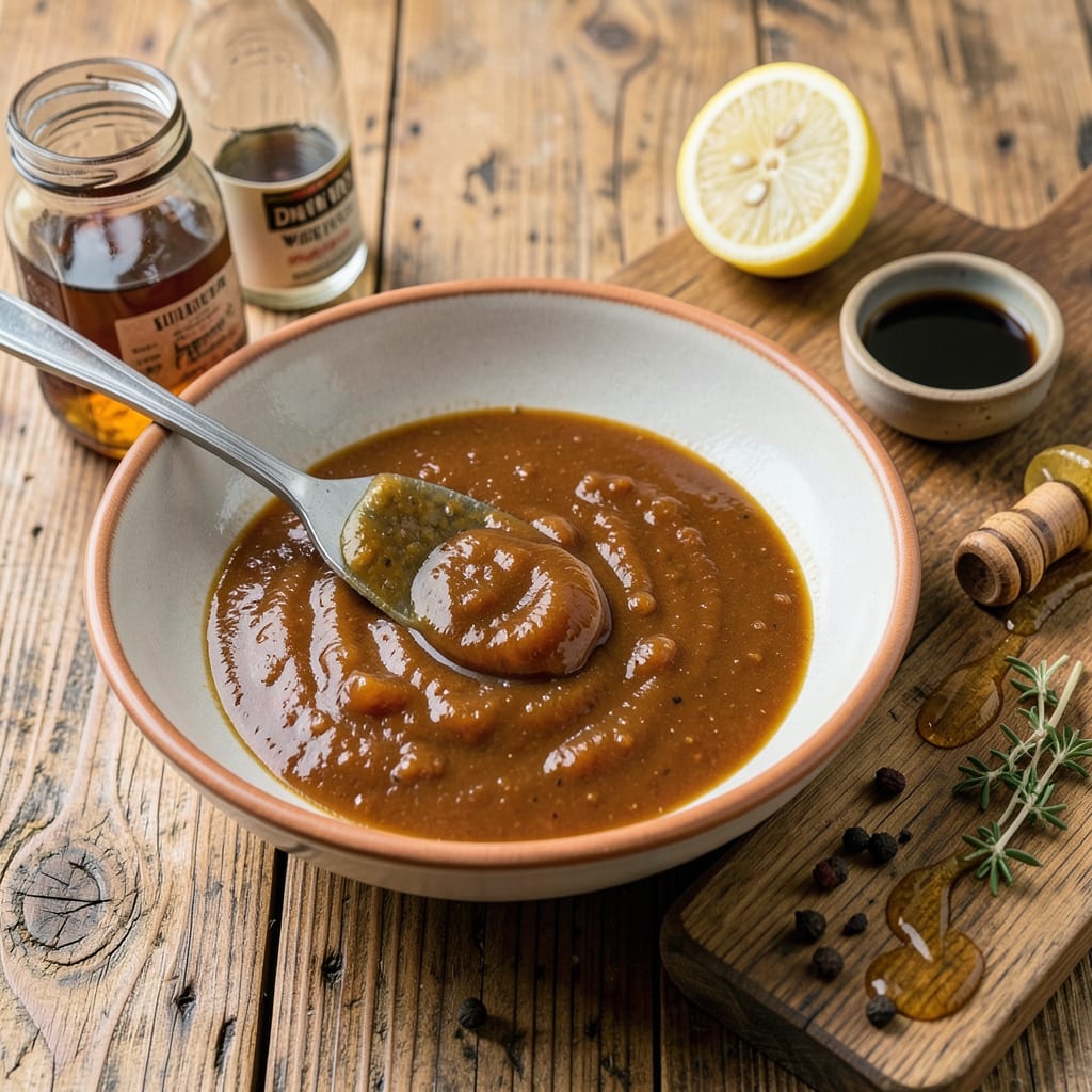 Visual representation of Honey Bourbon BBQ Sauce Recipe: Smoky Sweet Glaze for Grilling Season