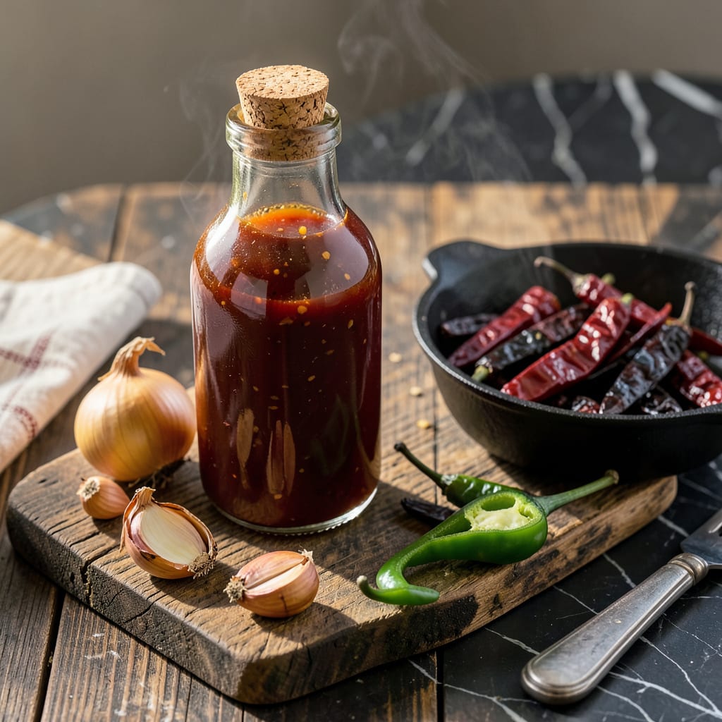 Visual representation of house recipe hot sauce