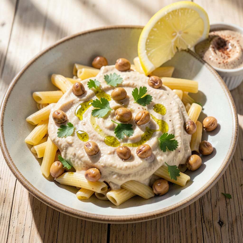 Complete Hummus Pasta Sauce Recipe: Creamy, Dreamy 5 Ingredient Magic overview image