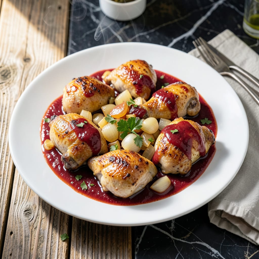Visual representation of Italian Chicken in Red Wine Sauce Recipe: Braised to Glossy Umami Depth